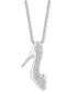 ფოტო #1 პროდუქტის Diamond Cinderella Slipper Pendant Necklace (1/10 ct. t.w.) in Sterling Silver, 16" + 2" extender