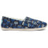 Фото #1 товара TOMS Alpargata Cozy Menorah Graphic Slip On Womens Blue Flats Casual 10017547T