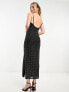 Фото #5 товара Miss Selfridge hotfix cami slip midi dress in black