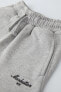 Embroidered plush jersey trousers