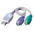 Фото #2 товара VALUE USB to 2x PS/2 Adapter Cable - USB A - PS/2 - Male - Female - Grey