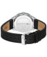 Men's Everett Black Leather Strap Watch 40mm