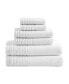 Фото #5 товара Sculpted Pleat Solid Cotton Terry 6-Pc. Bath Towel Set