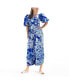 Фото #1 товара Blue Printmaking Square-Neck Cotton Midi Dress
