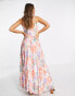 ASOS DESIGN side pleat maxi dress in apricot floral - MULTI