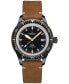 ფოტო #1 პროდუქტის Men's Swiss Automatic DS PH200M Brown Leather Strap Watch 43mm