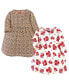 ფოტო #1 პროდუქტის Baby Girls Cotton Long-Sleeve Dresses 2pk, Rose Leopard