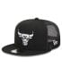 Фото #1 товара Men's Black Chicago Bulls Evergreen 9FIFTY Trucker Snapback Hat