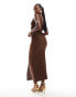 Фото #3 товара ASOS DESIGN column maxi skirt co ord in textured chocolate