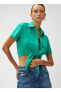 Фото #1 товара Standart Gömlek Yaka Düz Yeşil Kadın Gömlek 3sak60001ew