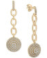ფოტო #1 პროდუქტის Diamond Circle Cluster Chain Drop Earrings (3/4 ct. t.w.) in 14k Gold, Created for Macy's