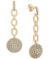 Фото #1 товара Diamond Circle Cluster Chain Drop Earrings (3/4 ct. t.w.) in 14k Gold, Created for Macy's