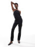 Фото #1 товара Calvin Klein Jeans waist chain slim straight leg pants in black