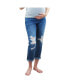 Фото #1 товара Maternity Cuffed Destructed Straight Leg Jean
