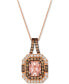 Фото #1 товара Le Vian peach Morganite (1-1/3 ct. t.w.) & Diamond (1-1/10 ct. t.w.) Halo Pendant Necklace in 14k Rose Gold