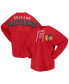 ფოტო #1 პროდუქტის Women's Red Chicago Blackhawks Spirit Lace-Up V-Neck Long Sleeve Jersey T-shirt