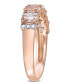 ფოტო #3 პროდუქტის Morganite (1 ct. t.w.) and Diamond (1/6 ct. t.w.) Semi Eternity Ring in 14k Rose Gold