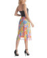 ფოტო #5 პროდუქტის Women's Colorful Sheer Overlay Elastic Waist Skirt