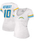 Фото #1 товара Women's Justin Herbert White Los Angeles Chargers Name Number V-Neck T-shirt