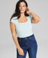 Women's Double-Layered Ribbed Square-Neck Bodysuit, Created for Macy's