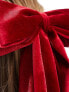 Фото #3 товара Reclaimed Vintage oversized bow hair clip in red velvet