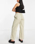 Фото #2 товара Topshop Petite low rise wide leg nylon cargo trouser in sage