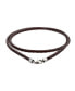 ფოტო #1 პროდუქტის Set of Two Black & Brown Genuine Leather Braided Weave Necklace Pendant Cord For Women For Men Teen .925 Silver Lobster Claw Clasp 20 Inch
