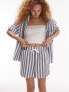 Topshop co-ord woven texture stripe short in blue