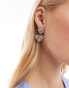 True Decadence double heart crystal earrings in silver