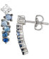 ფოტო #1 პროდუქტის Denim Ombré (5/8 ct. t.w.) & White Sapphire (1/5 ct. t.w.) Stud Earrings in 14k White Gold