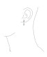 ფოტო #3 პროდუქტის Bridal Cubic Zirconia AAA CZ Pear Shape Teardrop Drop Dangle Clip-On Earrings For Women For Prom Rhodium Plated Brass