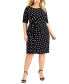 Фото #1 товара Plus Size Dot-Print Side-Tab Sheath Dress