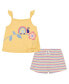 ფოტო #1 პროდუქტის Toddler Girls Tie-Front Tank Top Multi Stripe Drop-Needle Shorts Set