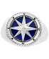 ფოტო #2 პროდუქტის EFFY® Men's Lapis Lazuli Compass Ring in Sterling Silver