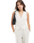 Фото #2 товара YAS linen touch waistcoat co-ord in neutral sand - BEIGE