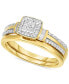 ფოტო #1 პროდუქტის Diamond Square Cluster Ring (1/4 ct. t.w.) in 14k Gold-Plated Sterling Silver or Sterling Silver