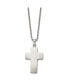 Фото #1 товара Chisel brushed Black Oxidized Design Edges Cross Pendant Necklace