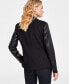 Фото #2 товара Women's Mixed-Media Blazer, Created for Macy's