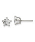 Stainless Steel Polished Star CZ Stud Earrings