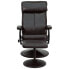 Фото #3 товара Contemporary Brown Leather Recliner And Ottoman With Leather Wrapped Base