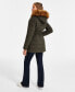 Фото #2 товара Juniors' Faux-Fur-Trim Hooded Puffer Coat