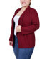 ფოტო #3 პროდუქტის Plus Size 3/4 Sleeve Ponte Blazer