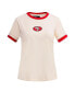 Women's Cream Distressed San Francisco 49ers Retro Classic Ringer T-shirt