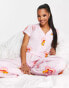 Фото #3 товара ASOS DESIGN Petite Care Bears modal shirt & trouser pyjama set in pink