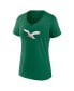 Фото #2 товара Women's Jalen Hurts Kelly Green Philadelphia Eagles Player Icon Name and Number V-Neck T-shirt