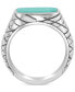 Фото #4 товара EFFY® Men's Turquoise Ring in Sterling Silver