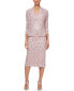 ფოტო #1 პროდუქტის Petite 2-Pc. Lace Jacket & Midi Dress Set
