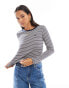 Фото #2 товара Levi's small batwing logo stripe long sleeve t-shirt in navy