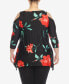 Фото #2 товара Plus Size Floral Printed Cold Shoulder Tunic Top