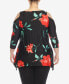 ფოტო #2 პროდუქტის Plus Size Floral Printed Cold Shoulder Tunic Top